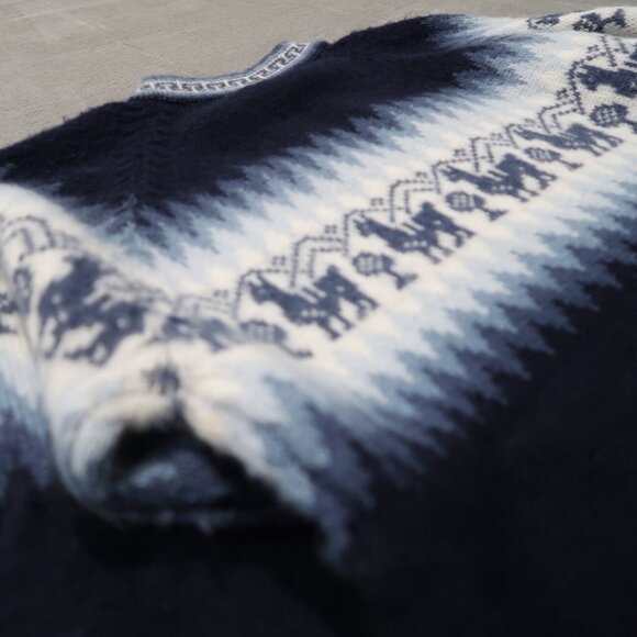 Alpaca Connections Sweater Womens L Blue Zip Up Knit Cardigan Sweatshirt Wool - Picture 8 of 16